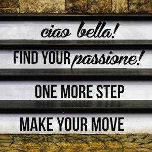 Inspirational messages displayed on stairs, encouraging motivation and positivity.